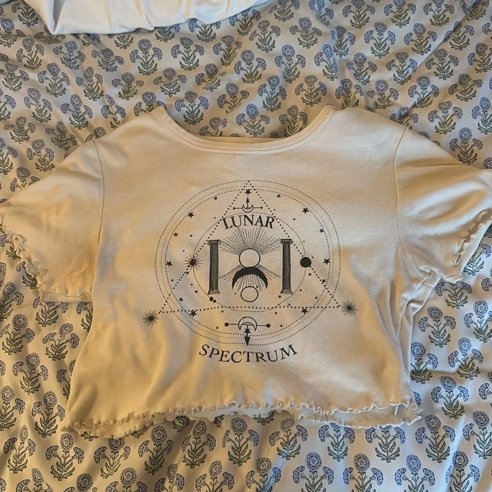 Cropped top, Lunar spectrum shirt, cream, color size medium